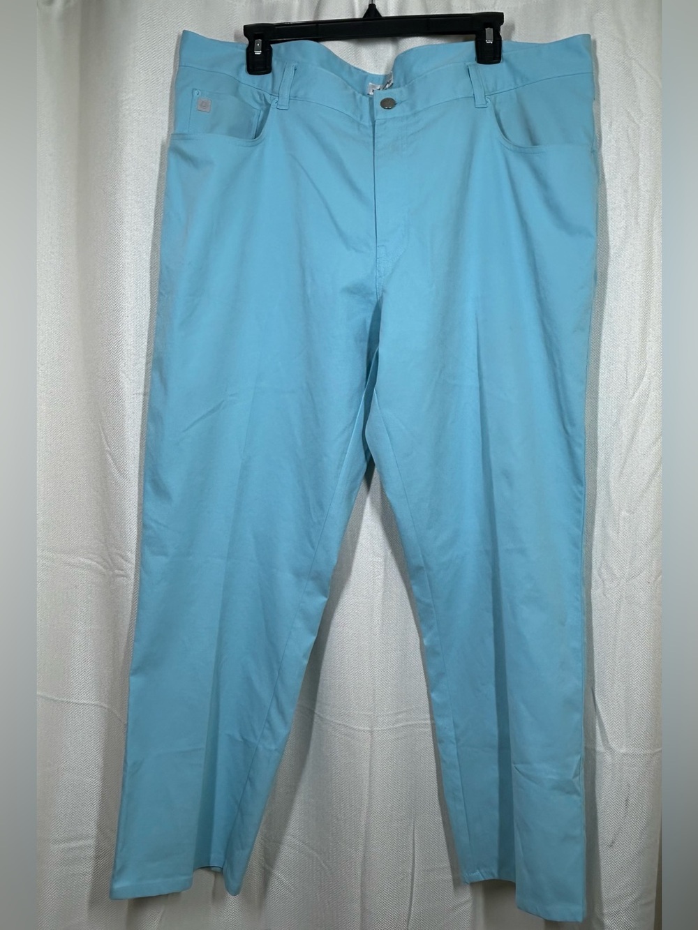 Peter Millar Light Blue Performance Trousers Pants Size 40 X 32 Golf Mens